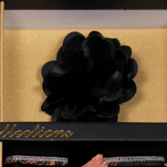 6 Piece Black Peach Paisley Necktie & Bow Tie Set - Picture 5 of 6